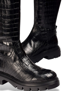 Wonders Bottes noires  effet craquel