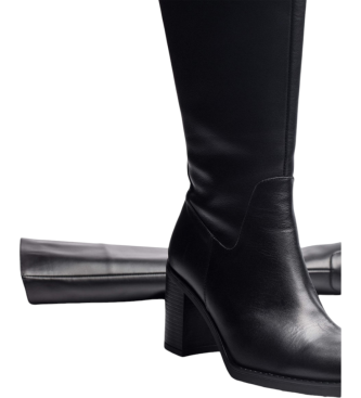 Wonders Matt Leather Boots black