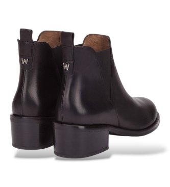 Wonders Crep læderstøvletter 02 Sort