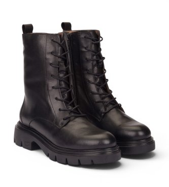 Wonders Black Alice Leather Ankle Boots