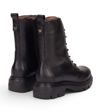 Wonders Black Alice Leather Ankle Boots