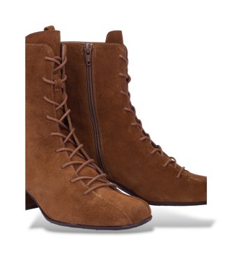 Wonders Botins de Couro Charme castanho