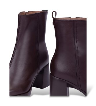 Wonders Botins L-1601 de couro granada