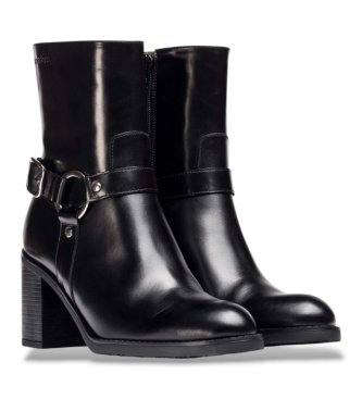 Wonders Bottines en Cuir Rivet 04 Noir