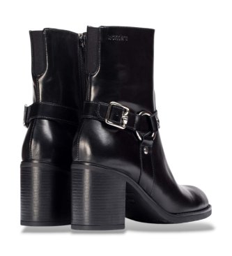 Wonders Bottines en Cuir Rivet 04 Noir