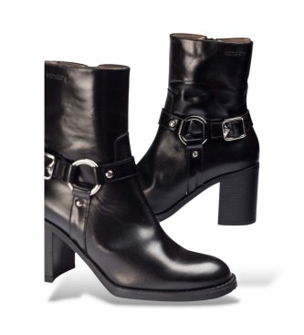 Wonders Bottines en Cuir Rivet 04 Noir