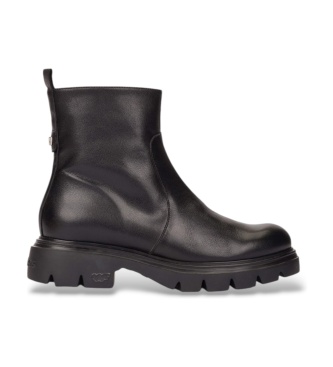 Wonders Bones 05 Black Leather Ankle Boots