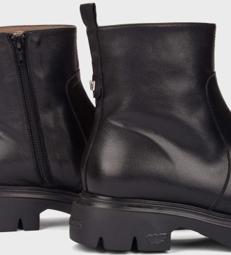 Wonders Bones 05 Black Leather Ankle Boots