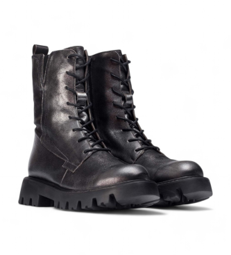 Wonders Silver Camila Leather Ankle Boots
