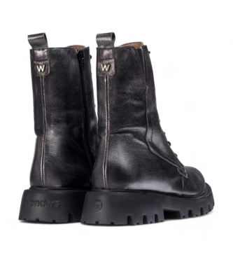 Wonders Silver Camila Leather Ankle Boots