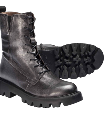 Wonders Silver Camila Leather Ankle Boots