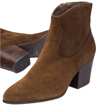 Wonders Bottines en cuir de canne marron