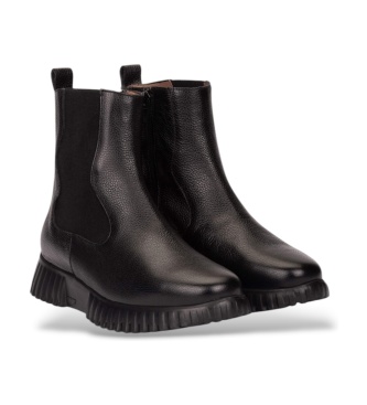 Wonders Flexfly 22 læderstøvler sort