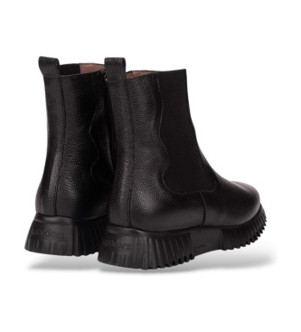 Wonders Flexfly 22 læderstøvler sort