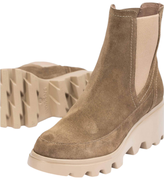 Wonders Brown Munich Leather Ankle Boots