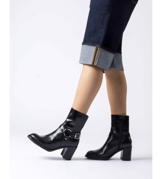 Wonders Bottines en Cuir Rivet 04 Noir