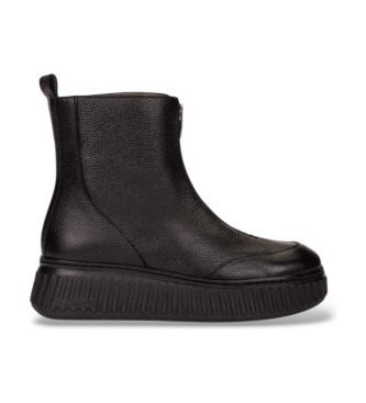 Wonders Xfly 02 Black Leather Ankle Boots