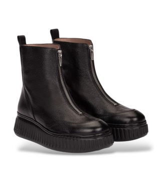 Wonders Xfly 02 Black Leather Ankle Boots