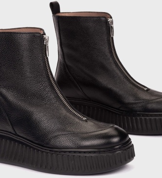 Wonders Xfly 02 Black Leather Ankle Boots