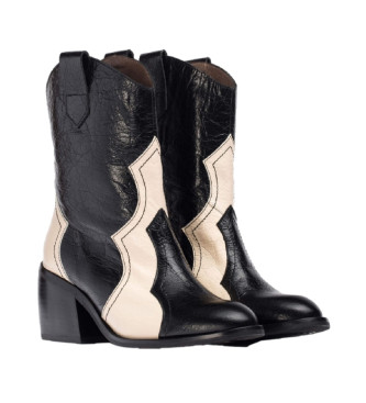 Wonders Black Cota leather ankle boots -Heel height 6cm