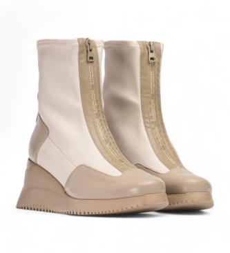 Wonders Bottines en cuir beige India 