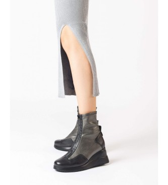 Wonders Bottines en cuir gris fonc India 