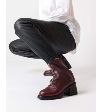 Wonders Kid Leather Ankle Boots burgundy