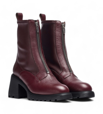 Wonders Kid Leather Ankle Boots burgundy