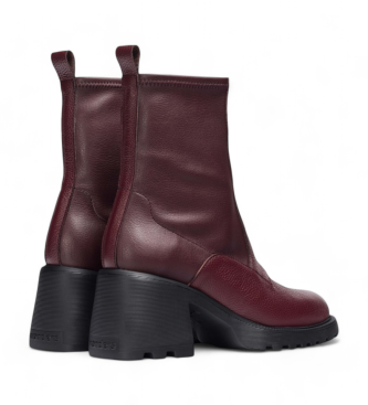 Wonders Kid Leather Ankle Boots burgundy