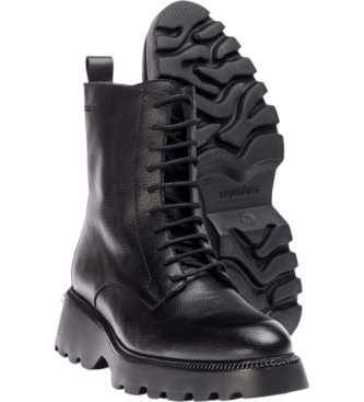 Wonders Atari Leather Ankle Boots black