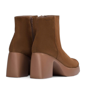 Wonders Split leather ankle boots Mex Brown