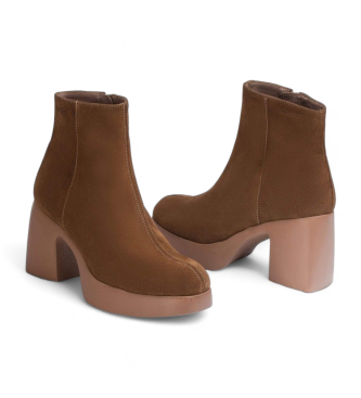 Wonders Split leather ankle boots Mex Brown
