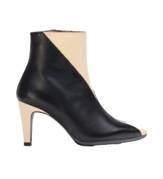 Wonders Wind Bicolour leather ankle boots black -Heel height 8,5cm