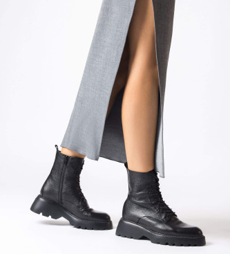 Wonders Atari Leather Ankle Boots noir