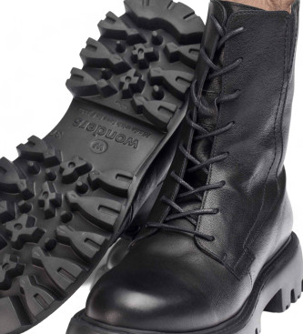 Wonders Leather Ankle Boots C-7502 black