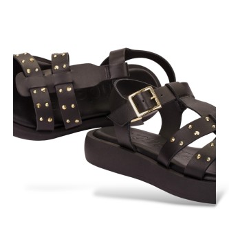 Wonders Sandales en cuir Mousse noir
