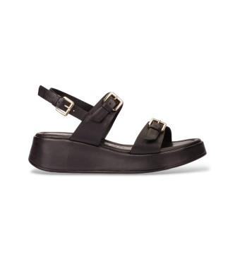 Wonders Soft Balance Leather Sandals black