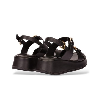 Wonders Soft Balance Leather Sandals black