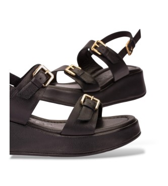 Wonders Soft Balance Leather Sandals black
