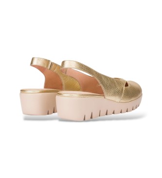 Wonders Komfortable l�dersandaler i guld