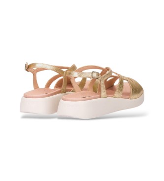 Wonders Breeze l�dersandaler guld