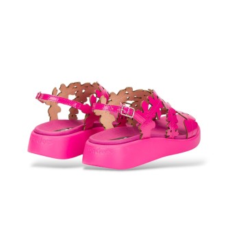 Wonders Sandales en cuir Lack rose floral
