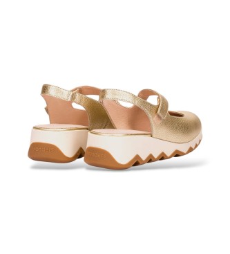 Wonders Golden Look Leder Sandalen