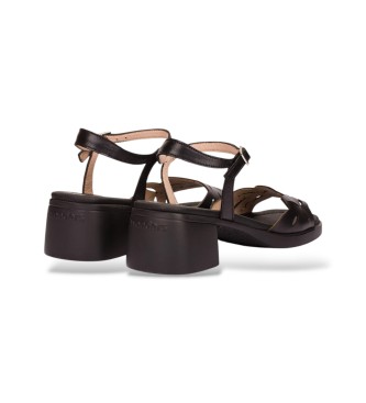 Wonders Toka l�der sandaler sort