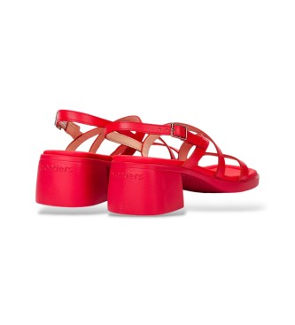 Wonders Sand�lias de couro Moai03 vermelho