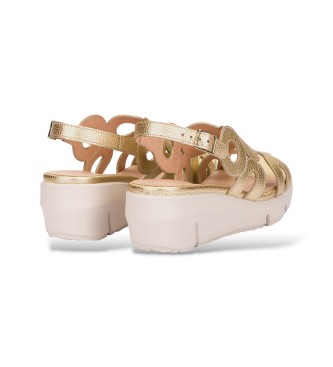 Wonders Sand�lias de couro Onda douradas