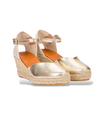 Wonders Espadrilles compens�es dor�es