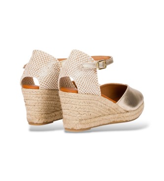 Wonders Espadrilles compens�es dor�es