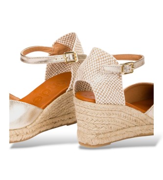 Wonders Espadrilles compens�es dor�es