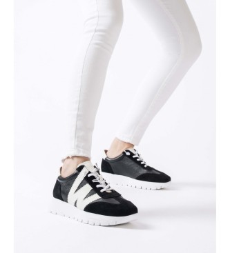 Wonders Meri Leren Sneakers zwart